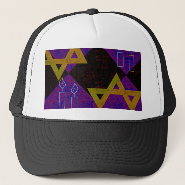 SlipperyJoe's Hanukkah-themed image golden yellow  Trucker Hat (Front)