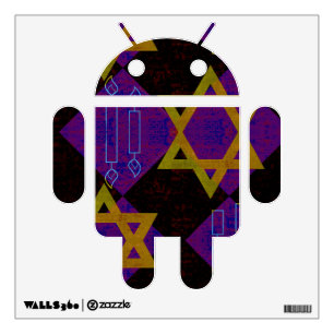 SlipperyJoe's Hanukkah-themed image golden yellow Wall Decal