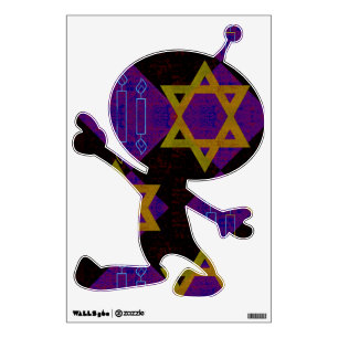 SlipperyJoe's Hanukkah-themed image golden yellow  Wall Decal
