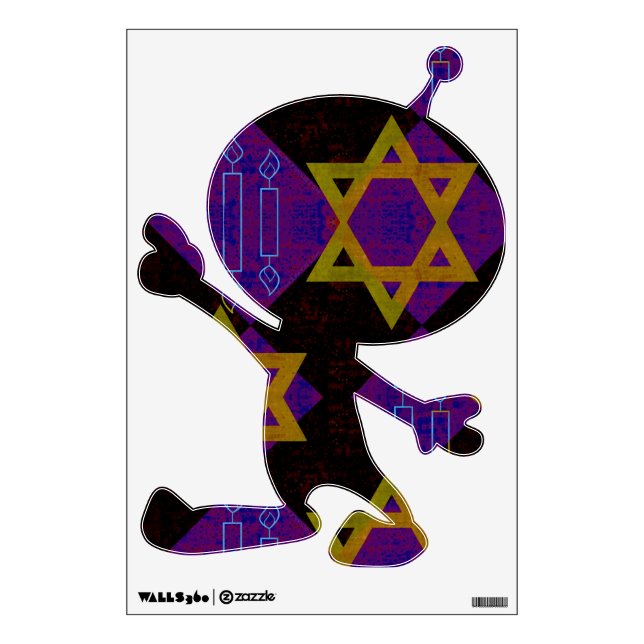 SlipperyJoe's Hanukkah-themed image golden yellow  Wall Decal (Front)