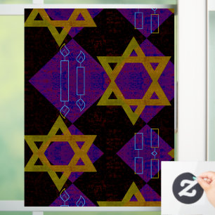 SlipperyJoe's Hanukkah-themed image golden yellow  Window Cling