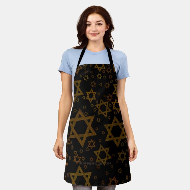 SlipperyJoe's Hanukkah-themed Star David artistic  Apron (Worn)