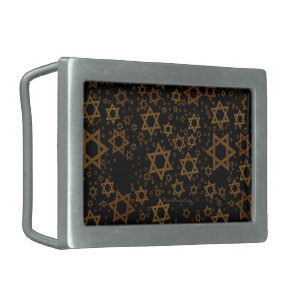 SlipperyJoe's Hanukkah-themed Star David artistic Belt Buckle