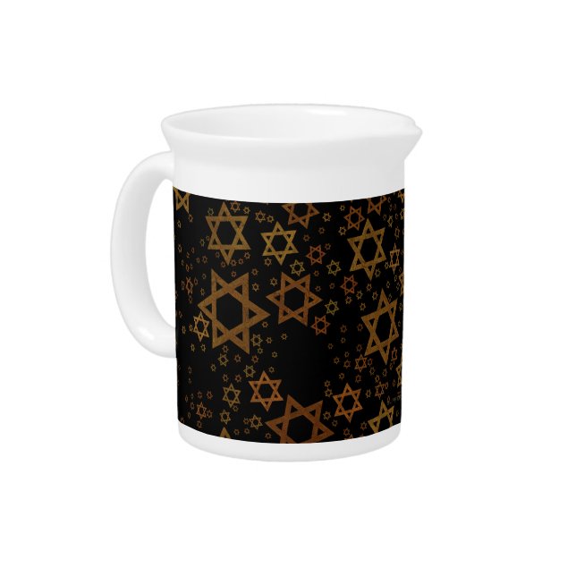 SlipperyJoe's Hanukkah-themed Star David artistic  Beverage Pitcher (Left)