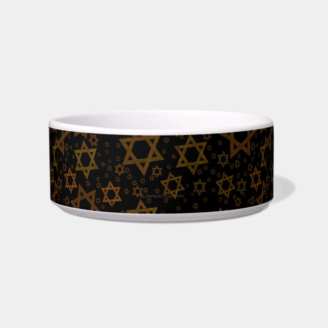 SlipperyJoe's Hanukkah-themed Star David artistic  Bowl (Front)
