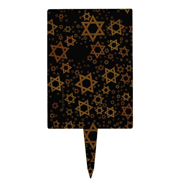 SlipperyJoe's Hanukkah-themed Star David artistic  Cake Topper (Front)