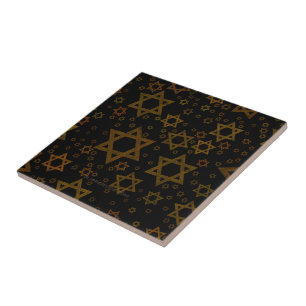 SlipperyJoe's Hanukkah-themed Star David artistic  Ceramic Tile