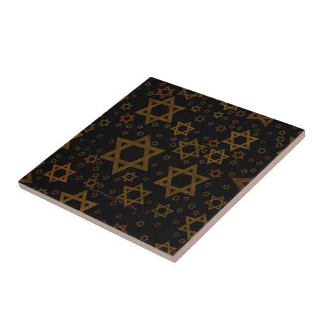 SlipperyJoe's Hanukkah-themed Star David artistic  Ceramic Tile (Side)