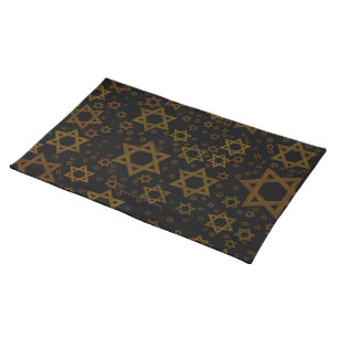 SlipperyJoe's Hanukkah-themed Star David artistic Cloth Placemat