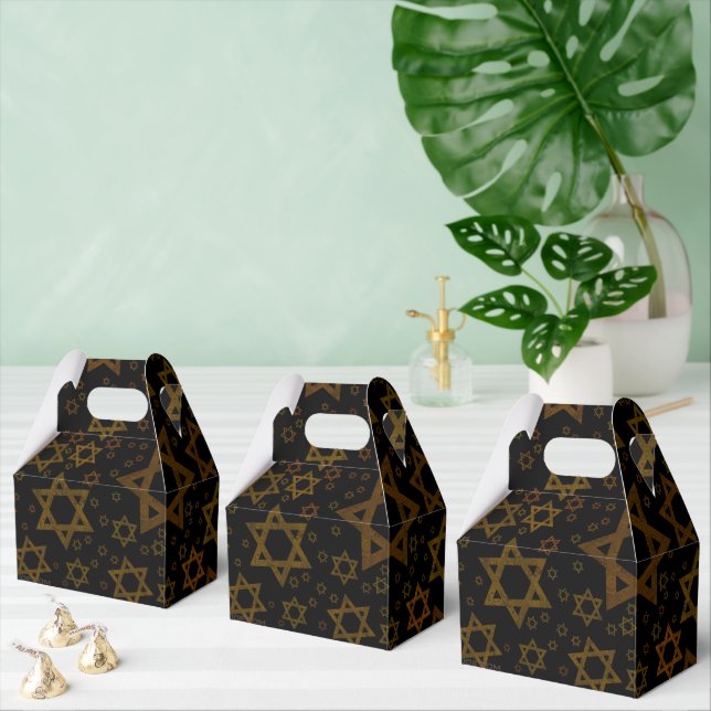 SlipperyJoe's Hanukkah-themed Star David artistic  Favor Boxes (Multiple)