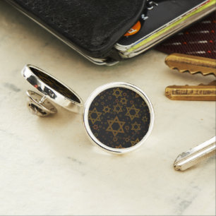 SlipperyJoe's Hanukkah-themed Star David artistic Lapel Pin