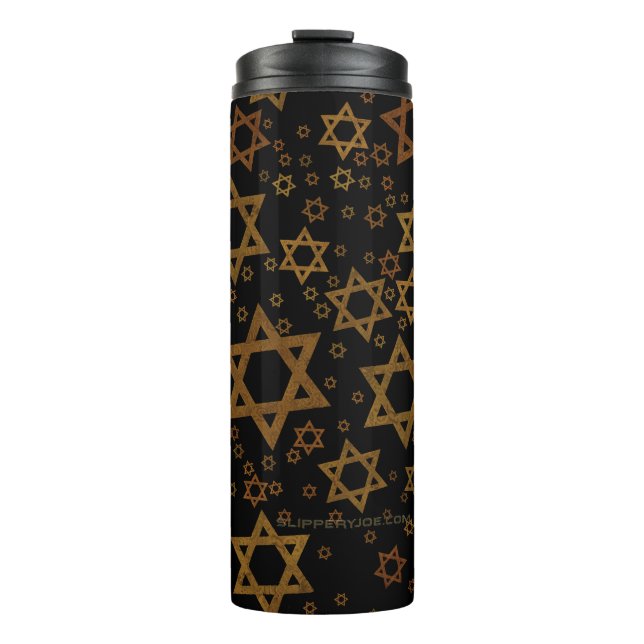 SlipperyJoe's Hanukkah-themed Star David artistic  Thermal Tumbler (Front)