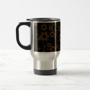 SlipperyJoe's Hanukkah-themed Star David artistic  Travel Mug