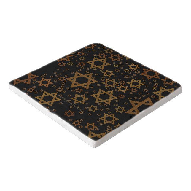 SlipperyJoe's Hanukkah-themed Star David artistic  Trivet (Corner)