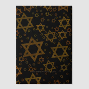 SlipperyJoe's Hanukkah-themed Star David artistic Vellum Invitations