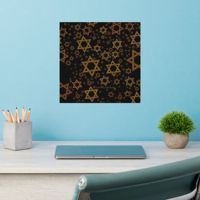SlipperyJoe's Hanukkah-themed Star David artistic  Wall Decal (Home Office 2)