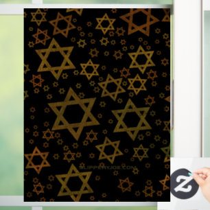 SlipperyJoe's Hanukkah-themed Star David artistic  Window Cling