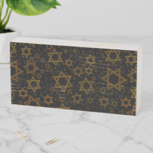 SlipperyJoe's Hanukkah-themed Star David artistic  Wooden Box Sign