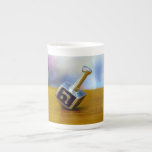 SlipperyJoe's Hanukkah traditional toy gifts close Bone China Mug<br><div class="desc">SlipperyJoe's Hanukkah traditional toy gifts close-up metallic dreidel resting visible etched Hebrew letter Shin ש Nes Gadol Haya Sham great miracle happened there artistic festive blurred Bokeh background tradition storytelling small rituals themes warm organic grain wooden surface backdrop glows soft colorful lights four-sided silver metal spinning top reds greens yellows...</div>