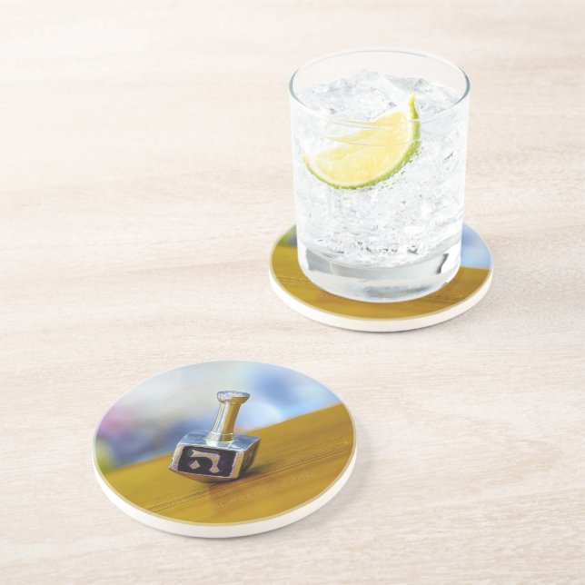 SlipperyJoe's Hanukkah traditional toy gifts close Coaster (Side)