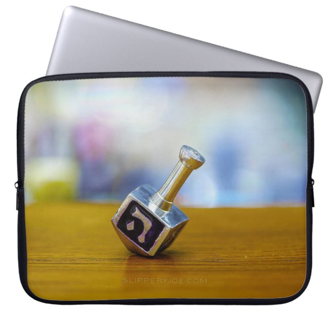 SlipperyJoe's Hanukkah traditional toy gifts close Laptop Sleeve (Front)