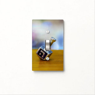 SlipperyJoe's Hanukkah traditional toy gifts close Light Switch Cover
