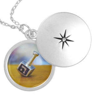 SlipperyJoe's Hanukkah traditional toy gifts close Locket Necklace