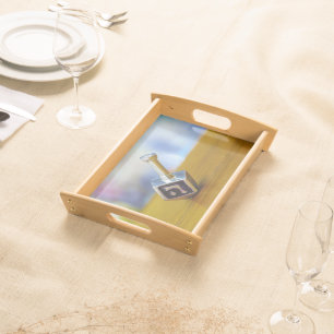 SlipperyJoe's Hanukkah traditional toy gifts close Serving Tray
