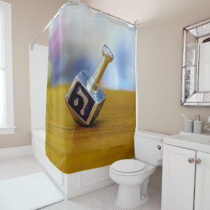SlipperyJoe's Hanukkah traditional toy gifts close Shower Curtain