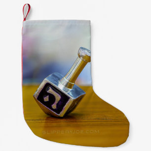 SlipperyJoe's Hanukkah traditional toy gifts close Small Christmas Stocking