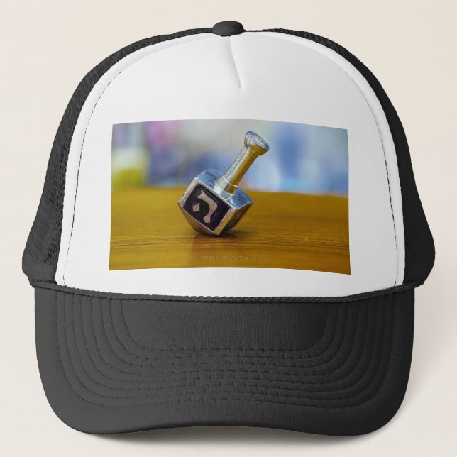 SlipperyJoe's Hanukkah traditional toy gifts close Trucker Hat (Front)