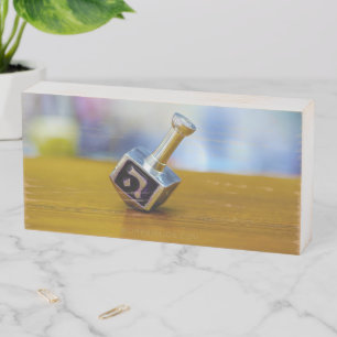 SlipperyJoe's Hanukkah traditional toy gifts close Wooden Box Sign