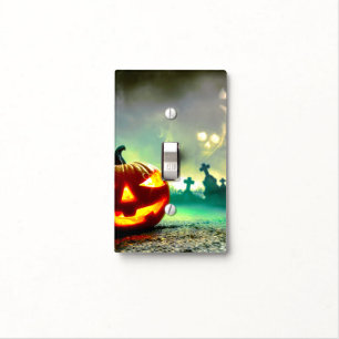 SlipperyJoe's Happy Halloween cemetery graveyard c Light Switch Cover