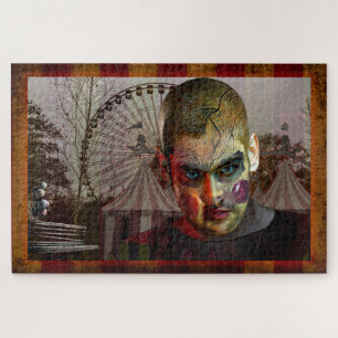 SlipperyJoe's Happy Halloween creepy doll face bal Jigsaw Puzzle