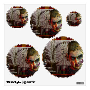 SlipperyJoe's Happy Halloween creepy doll face bal Wall Decal