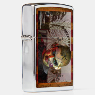 SlipperyJoe's Happy Halloween creepy doll face bal Zippo Lighter