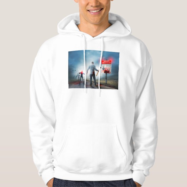 SlipperyJoe's Happy Halloween dead zombies airplan Hoodie (Front)
