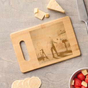 SlipperyJoe's Happy Halloween dead zombies scary b Engraved Cutting Board