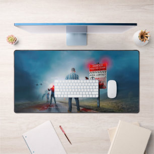 SlipperyJoe's happy Halloween glowing eyes zombies Desk Mat