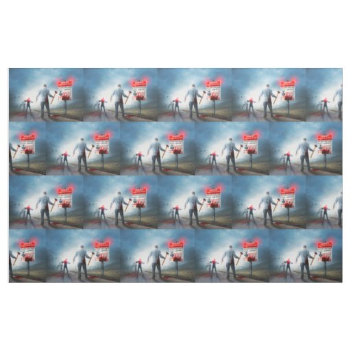 SlipperyJoe's happy Halloween glowing eyes zombies Fabric