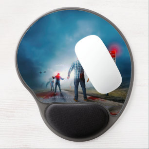 SlipperyJoe's happy Halloween glowing eyes zombies Gel Mouse Pad
