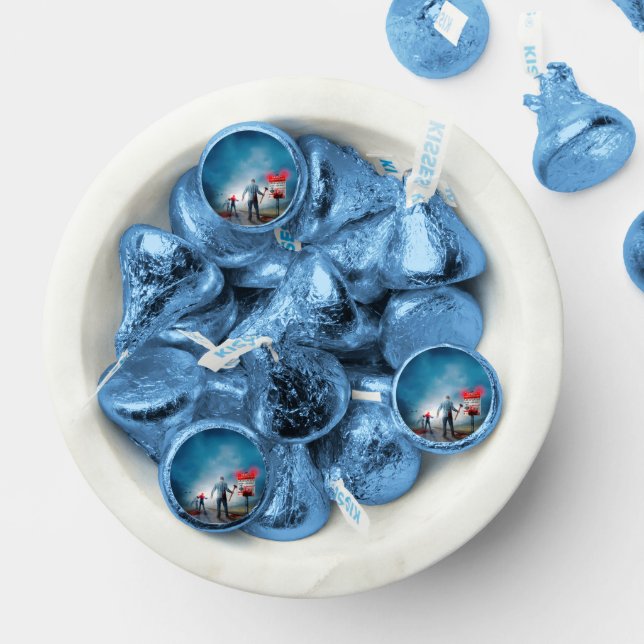 SlipperyJoe's happy Halloween glowing eyes zombies Hershey®'s Kisses® (Assorted)