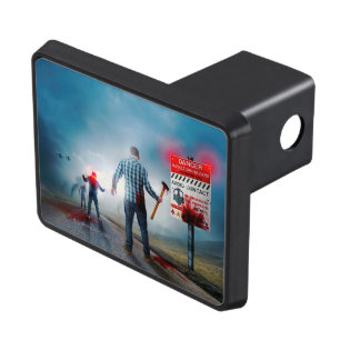 SlipperyJoe's happy Halloween glowing eyes zombies Hitch Cover