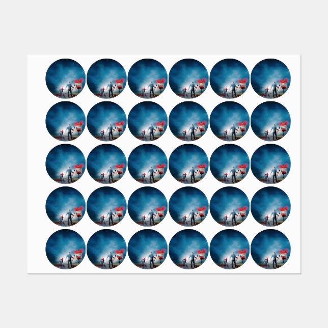 SlipperyJoe's happy Halloween glowing eyes zombies Labels (Sheet)