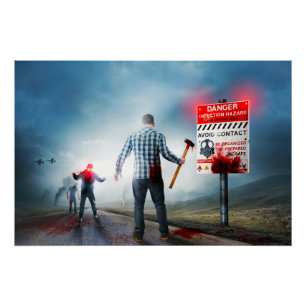 SlipperyJoe's happy Halloween glowing eyes zombies Poster