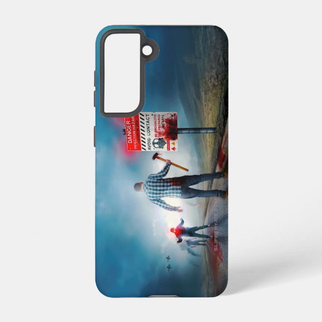 SlipperyJoe's happy Halloween glowing eyes zombies Samsung Galaxy Case (Back)