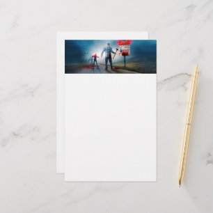 SlipperyJoe's happy Halloween glowing eyes zombies Stationery