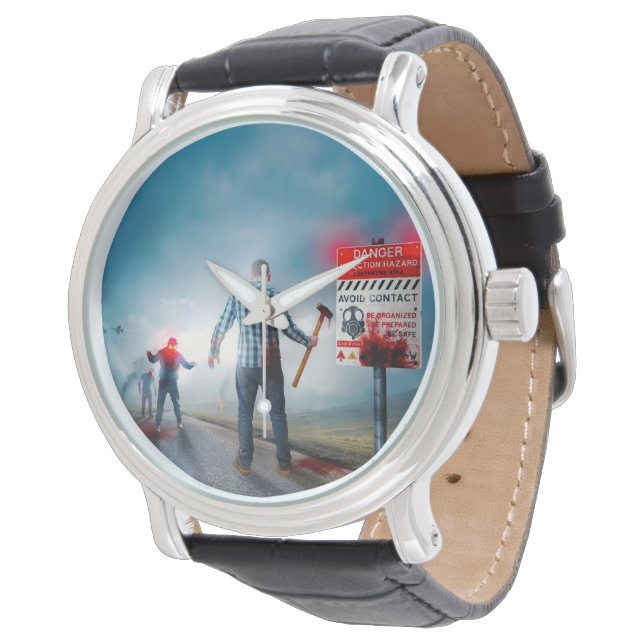 SlipperyJoe's happy Halloween glowing eyes zombies Watch (Angled)