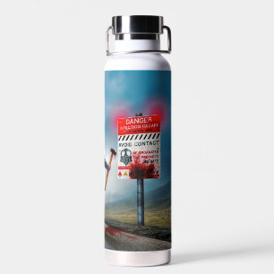 SlipperyJoe's happy Halloween glowing eyes zombies Water Bottle