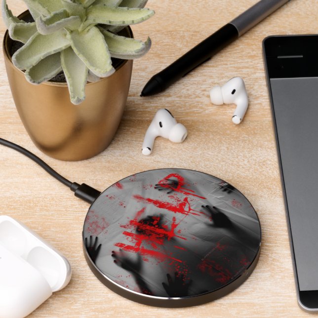 SlipperyJoe's Happy Halloween LGBTQIA sheet shadow Wireless Charger (Desk 2)